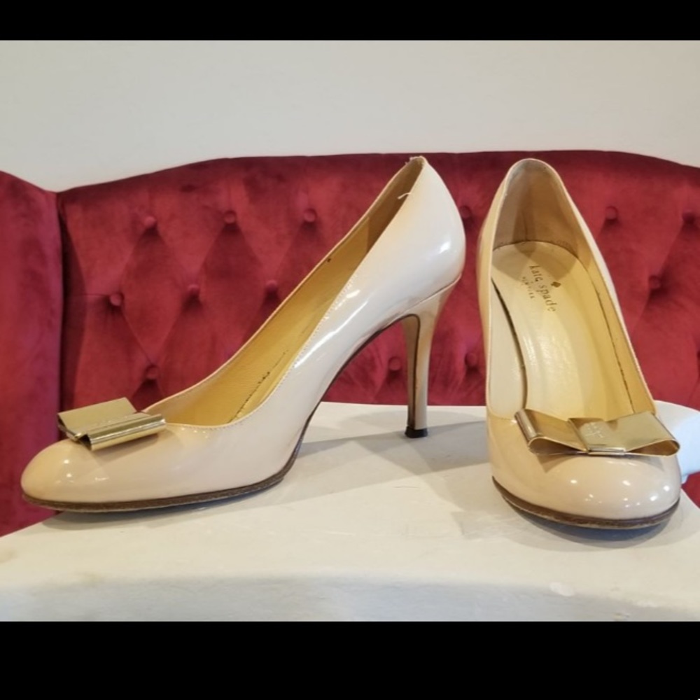Kate Spade pink nude Karolina bow heels
